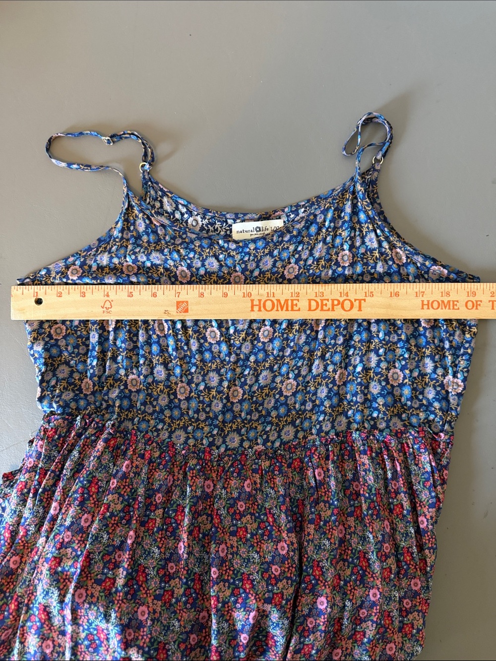 NATURAL LIFE Kaia Floral Tiered Maxi Dress Large/XL - Picture 3 of 6